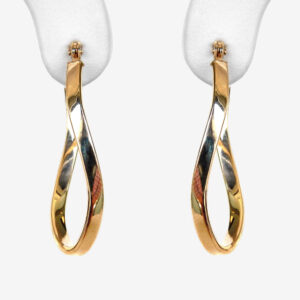 yellow gold wavy hoop earrings
