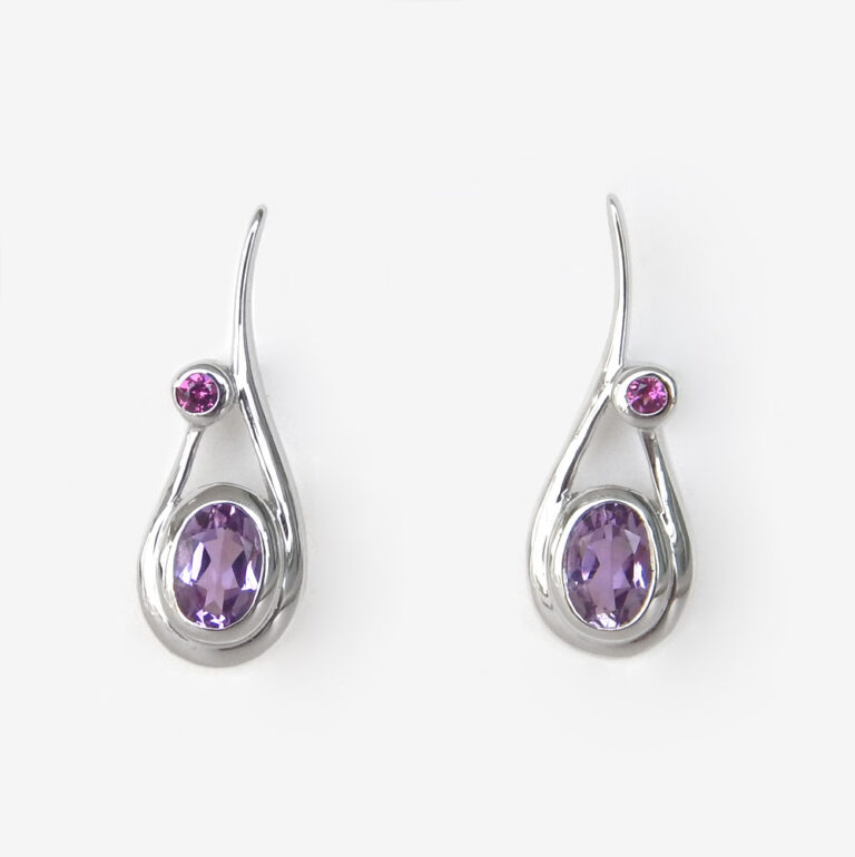 Click to view larger size sterling silver amethyst earrings