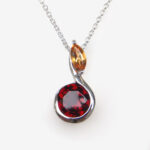sterling silver garnet and citrine pendant