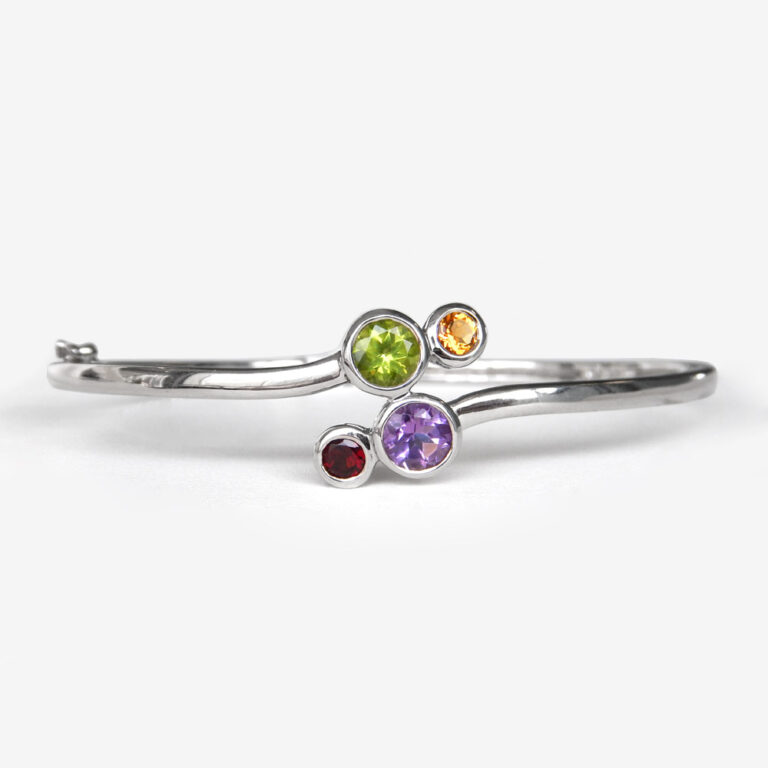 sterling silver multi-gem bracelet