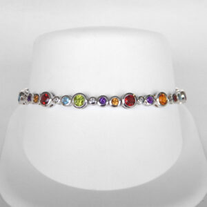 sterling silver multi gem bracelet