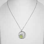 sterling silver peridot and white topaz necklace