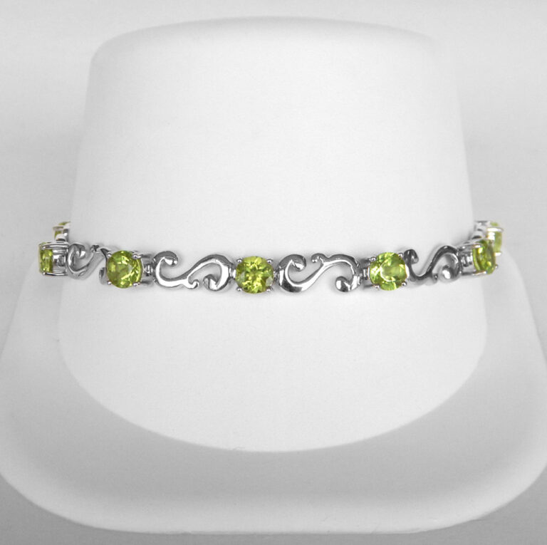 Click to view larger size sterling silver peridot bracelet