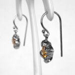 side view of sterling silver citrine earrings