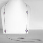 long sterling silver station necklace