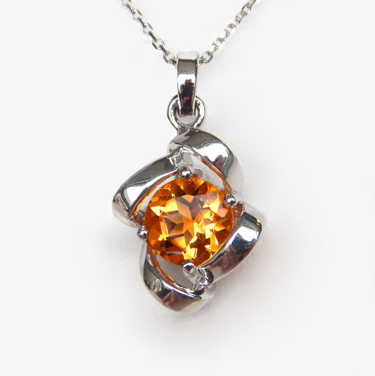 sterling silver citrine pendant