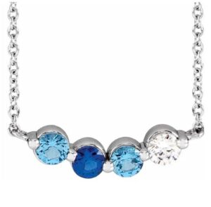 white gold birthstone necklace