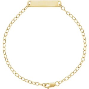 yellow gold engravable bar bracelet