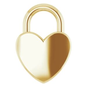 yellow gold heart lock pendant