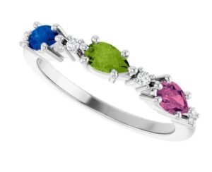 white gold mothers birthstone ring