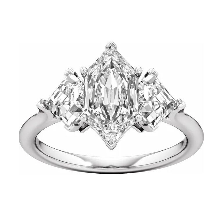 Click to view larger size dutch marquise three stone diamond engagement ring