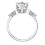 side view of kite accented diamond engagement ring