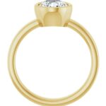 side view of bezel set diamond engagement ring