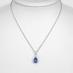 white gold tanzanite pendant on chain