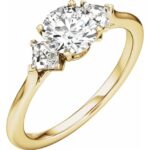 three stone diamond engagement ring