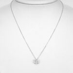 diamond cluster necklace white gold