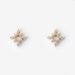 yellow gold diamond starburst earrings
