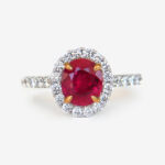 white gold oval ruby and diamond ring