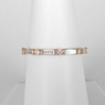 yellow gold baguette and round diamond band