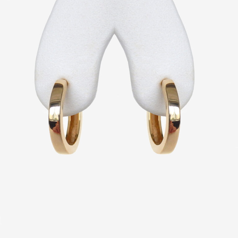 Click to view larger size yellow gold small huggie hoop earrings
