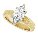 yellow gold marquise diamond engagement ring