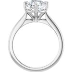 side view of diamond solitaire engagement ring