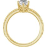 side view of marquise diamond solitaire engagement ring